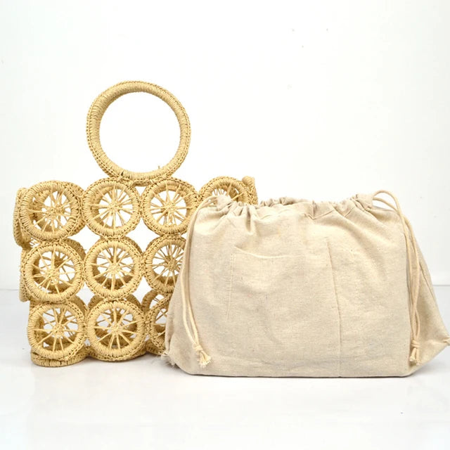 SilkySoleil™  woven handmade handbags made of straw